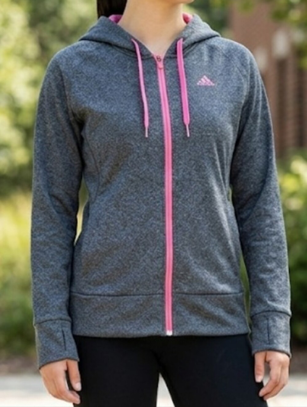 Adidas Gray Zip Front Hoodie